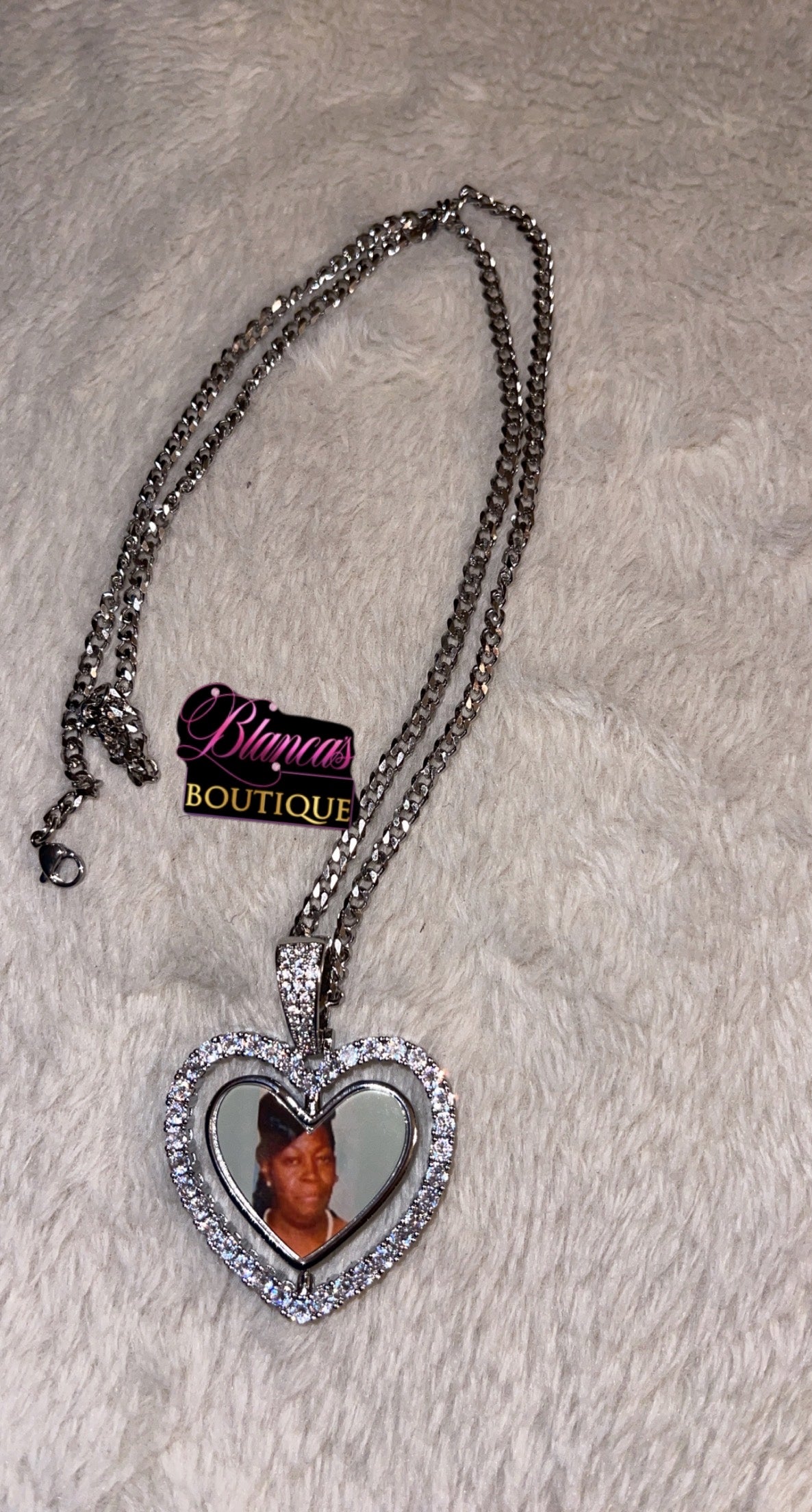 Double Heart or Circle Photo Necklace