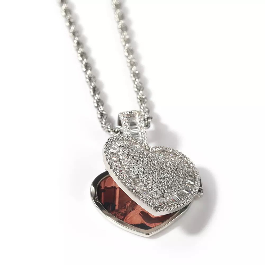 Blinged Heart Photo Locket